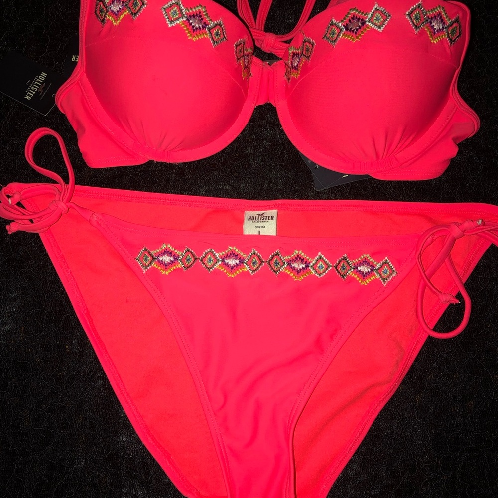 NWT Hollister coral string bikini M/L